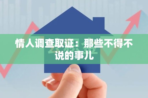 重庆情人调查取证：那些不得不说的事儿