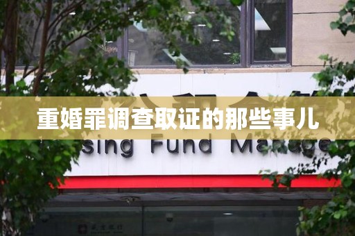重庆重婚罪调查取证的那些事儿