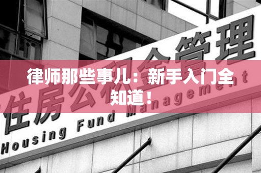 重庆律师那些事儿：新手入门全知道！