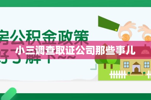重庆小三调查取证公司那些事儿