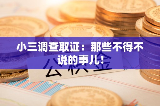 重庆小三调查取证：那些不得不说的事儿！