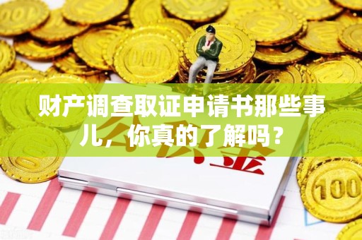 重庆财产调查取证申请书那些事儿，你真的了解吗？