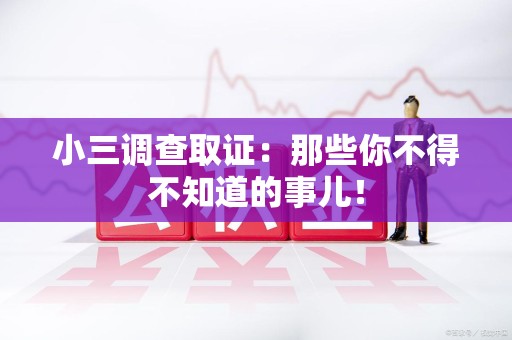 重庆小三调查取证：那些你不得不知道的事儿！