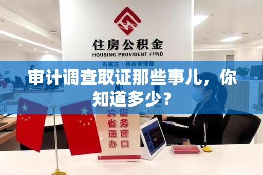 重庆审计调查取证那些事儿，你知道多少？