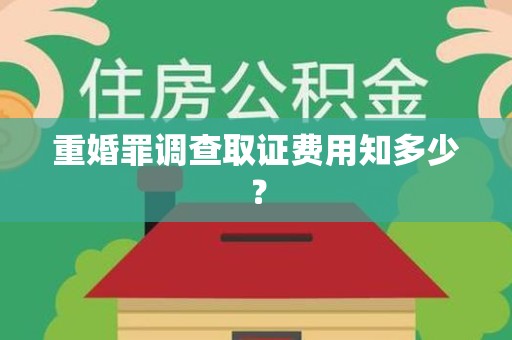 重庆重婚罪调查取证费用知多少？