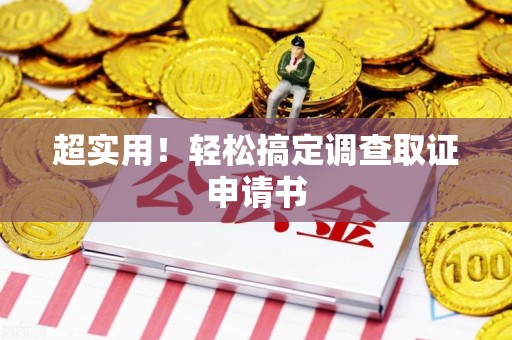 重庆超实用！轻松搞定调查取证申请书