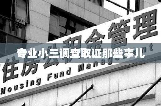 重庆专业小三调查取证那些事儿