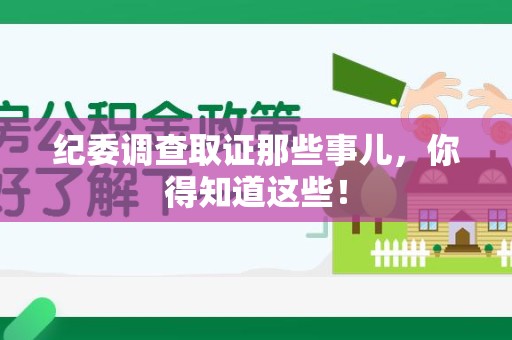 重庆纪委调查取证那些事儿，你得知道这些！