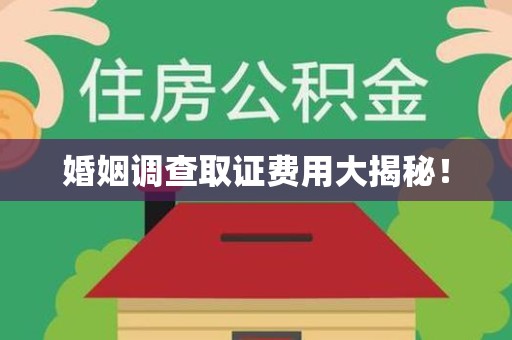 重庆婚姻调查取证费用大揭秘！