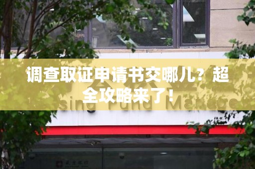 重庆调查取证申请书交哪儿？超全攻略来了！