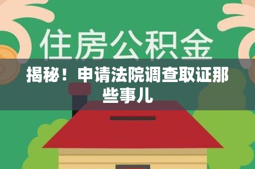 重庆揭秘！申请法院调查取证那些事儿